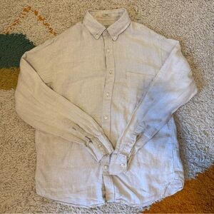 J. Crew Light Cream Irish Linen Button Down Shirt (medium)
